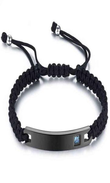 

punk style adjustable wide stainless steel bracelets gothic women men mosaic crystal love custom female jewelry6443891, Black