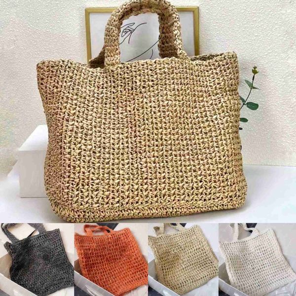 

designer raffia shoulder bedding bag tote women beach bags luxury handbags mesh breathing bags woven shopping summer straw microfiber embroi