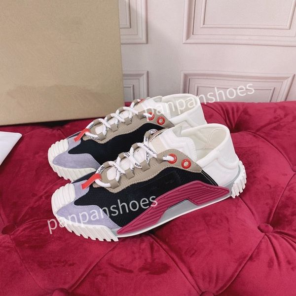 

brand casual shoes women men designer leather lace-up sneaker fashion lady flat running letters shoes platform gym sneakers, Black