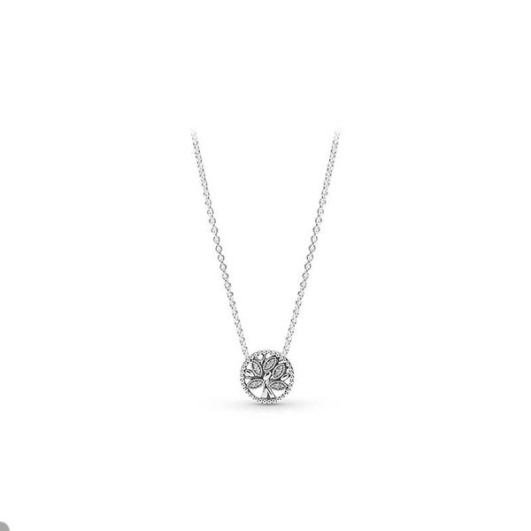 

sparkling family tree necklace for pandora real sterling silver cute party jewelry chain necklaces for women sisters gift luxury necklaces w