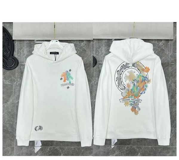 

zipper fashion luxury designer men's jackets sweatshirts heart horseshoe cross print brand hoodies women chromes coat casual pullover l, White;black