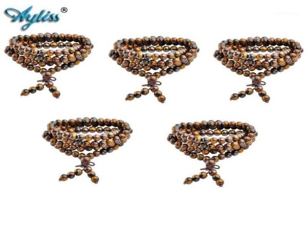 

beaded strands ayliss whole natural tiger eye bracelets mala prayer bead 108 meditation healing multilayer braceletnecklace 6068246, Black