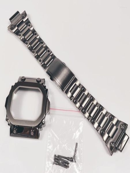 

watch bands gx56 grey watchbands and bezel for gx56bb gxw56 metal strap pro style case frame with tools 316 stainless steel5662001, Black;brown
