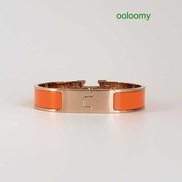 

classic h letter bracelet steel bangle luxury brand 18k rose gold enamel bracelets women cuff bracelet 12mm wide with gift bag f1kg, Black