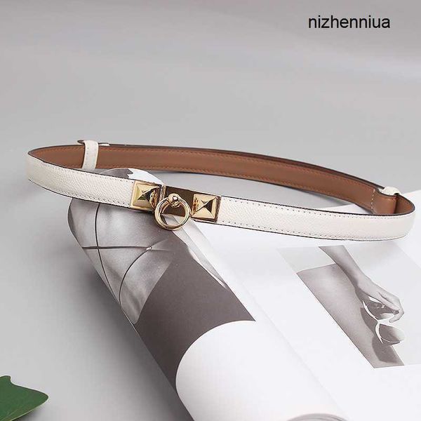 

hermm luxury belt adjustable gold buckle with thin waistband for women s matching suit dress versatile waist closure cowhide small wo53, Silver