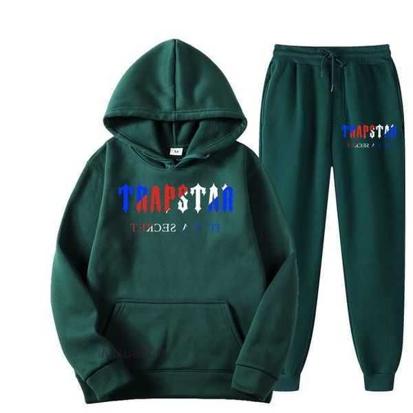 

tracksuit trapstar printed sportswear men's t shirts 16 colors warm two pieces set loose sweatshirt pants jogging 3 phpi, Gray