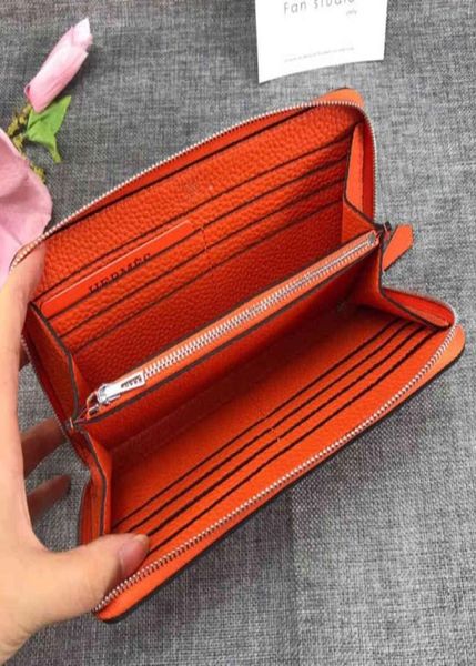 

leather ladies 2021 luxury lychee pattern long zipper holding simple first layer cowhide soft leather wallet1682645, Black