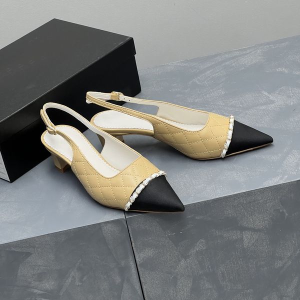 

women's shoes slingbacks sandals suede calfskin grosgrain metal black light gray chain buckle pointed slingback sandals classic embroid