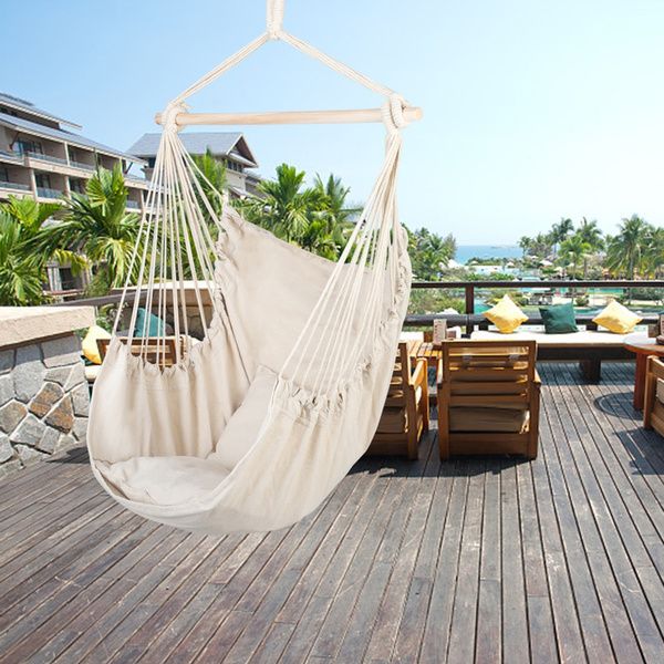 

hammock hanging rope chair porch swing seat patio camping portable stripe
