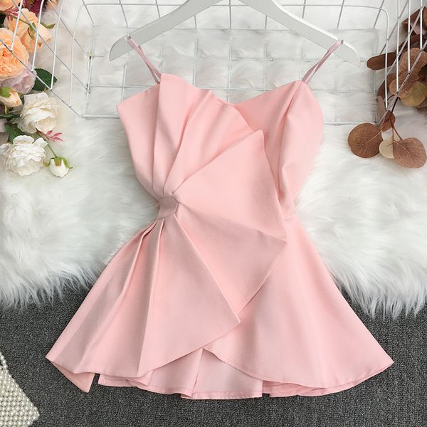 

camisoles tanks spaghetti strap ruffles tanks camis for women summer pleated irregular femme corset crop chic solid colours tank camisoles, Black;white