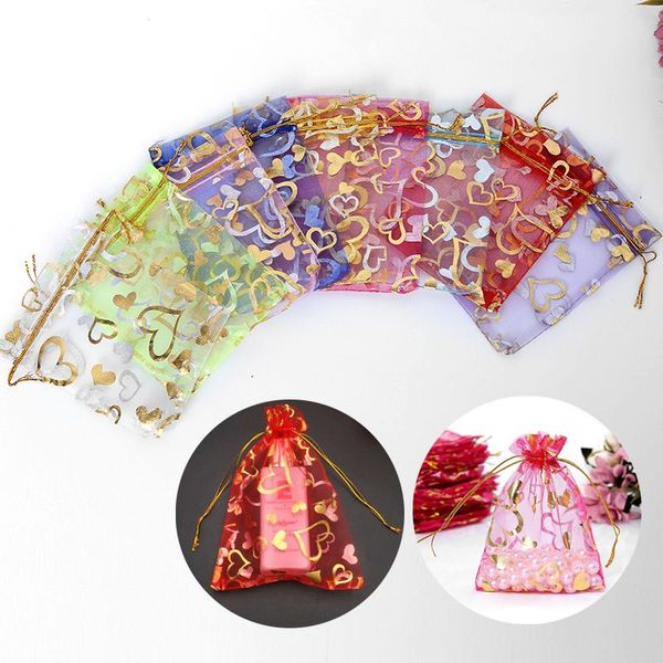 

organza drawstring bags business gift heart designs christmas gift wrap bags wholesale candy bags jewelry package, Blue;pink