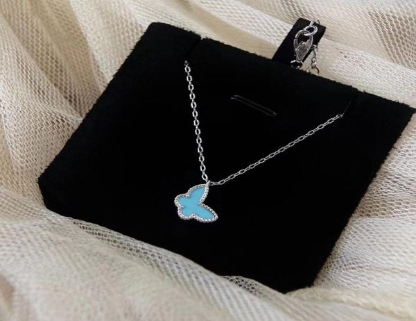 

brand luxury designer necklace for women cute lovely butterfly mini pendant love necklaces choker cross chain jewelry gift8851781, Silver