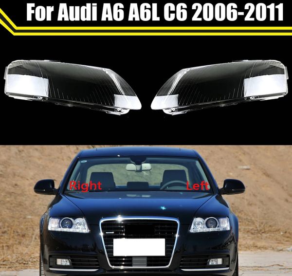 

car headlamp lamp cover glass lamp shell headlight cover transparent lampshade for audi a6 a6l c6 2006-2011