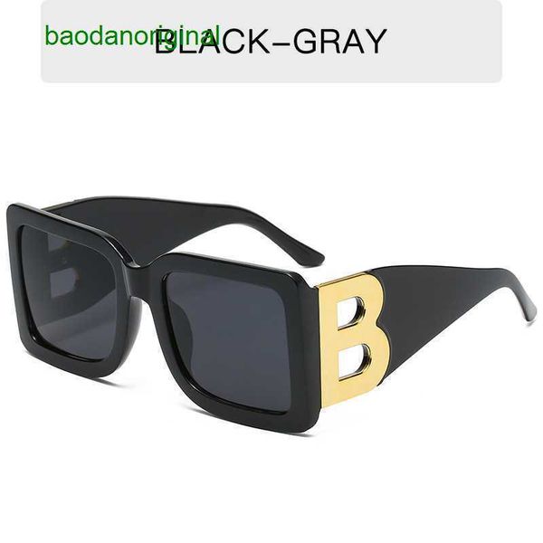 

burbrerys designer sunglasses 2023 new women's bline sunglasses large frame square men's trendy personalized ins yeju, White;black
