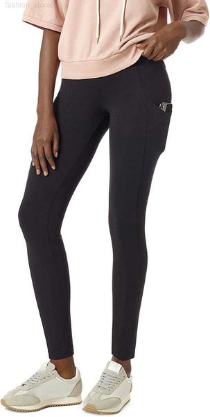 

hue women's wide waistband blackout cotton leggings assorted, Black