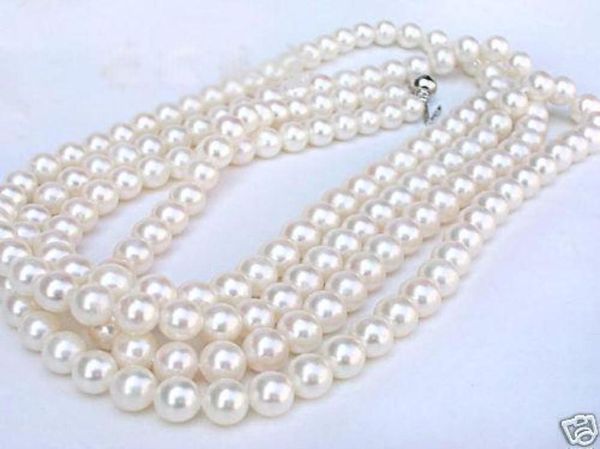 

long 50quot genuine natural 78mm white seawater pearl necklace sweater chain silver clasp7965288
