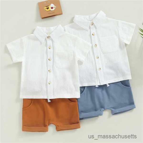 

clothing sets baby boy clothing set summer casual children clothing for boy short sleeve button shirt and shorts fashion toddler kids clothe, White