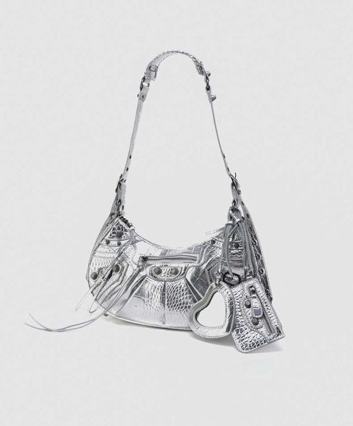 

designer bag balencigas22 new le cagole locomotive bag three in one alligator rivet underarm moon tooth bag female diagonal straddle single
