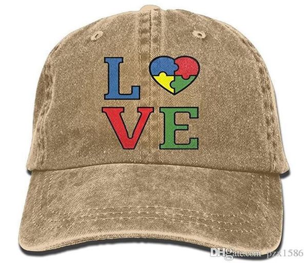 

pzx baseball cap for men women autism love puzzle mens cotton adjustable jeans cap hat multicolor optional3404836, Blue;gray