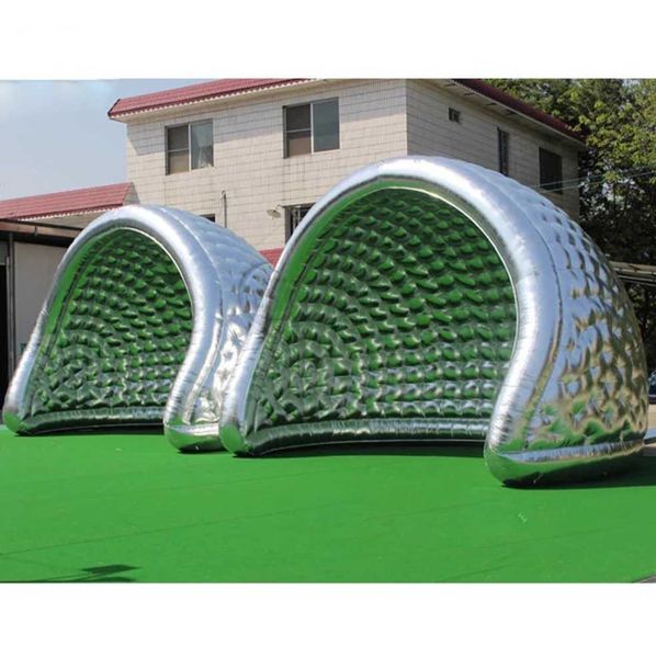 

5m party disco inflatable half igloo tent air dome luna for advertising white silvery stage marquee