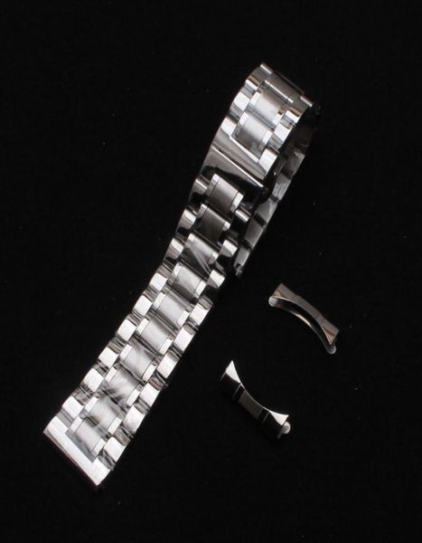 

watchbands 14mm 15mm 16mm 17mm 18mm 19mm 20mm 21mm 22mm silver stainless steel with curved ends straight end special watches strap5909410, Black;brown