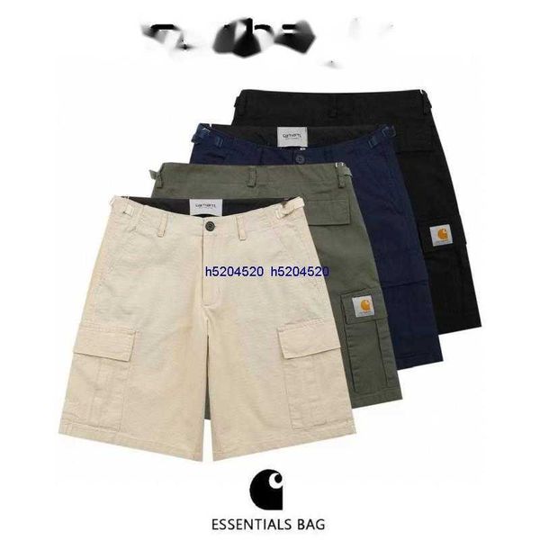 

2023 summer new men's shorts fashion tooling brand carhart military style work loose large pants capris multi pocket couple casual pant, White;black