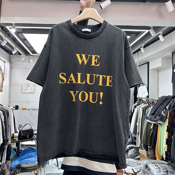 

2023ss t-shirt men women 1 quality vintage nice washed t shirt tee, Black;brown