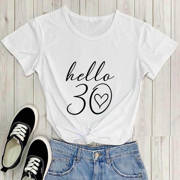 

hello 30 new arrival casual funny t shirt hello thirty shirt 30th birthday shirt birthday party tees gift for her cbxz, White;black