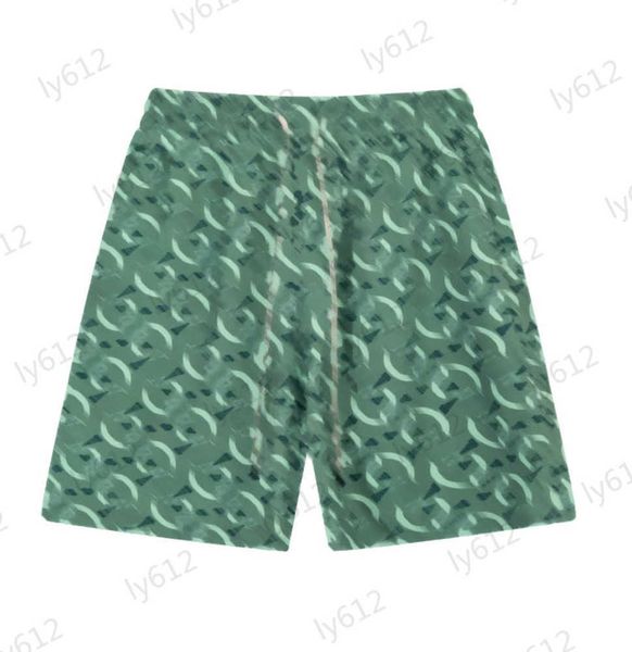 

green designer mens shorts summer spring fashionable casual loose fitting luxury brand patchwork logo printed elastic drawstring beach short, White;black