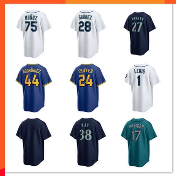 

seattle custom mariners jersey 36 logan gilbert 7 marco gonzales 56 penn murfee 0 sam haggerty 21 cooper hummel 10 jarred kelenic 68 george, Blue;black