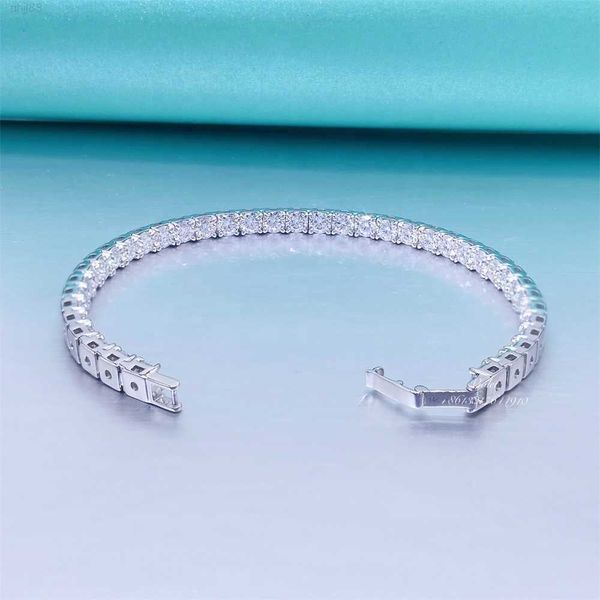 

design high-end 10k solid gold 3/4mm moissanite tennis bracelet, Silver