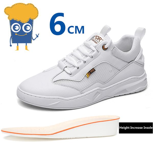 

men sneakers heightening shoes elevator shoes height increase shoes insoles 6cm summer mantall shoes, Black