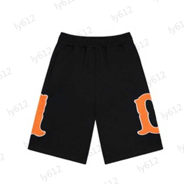 

mens black designer shorts spring summer fashion casual loose fitting classic brand embroidered orange letter logo printed sports shorts mal, White;black