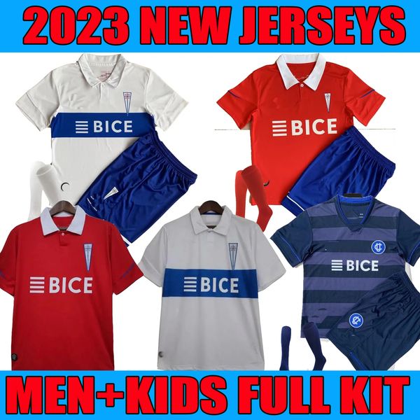 

23 24 universidad catolica mens home away third soccer jerseys 2023 2024 asta-buruaga zampedri galani fuenzalida home away kids full kit foo, Black;yellow