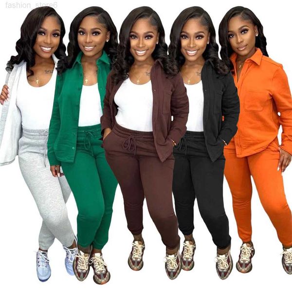 

bulk wholesale fleece tracksuits women two piece sets fall winter clothes long sleeve shirt coat and pants matching sets casual sportswear 8, Gray