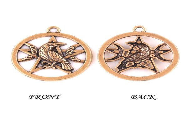 

raven moon pentacle pendant in dark moon morrigan crow magick pendant vintage charms for making jewelry3374172, Silver