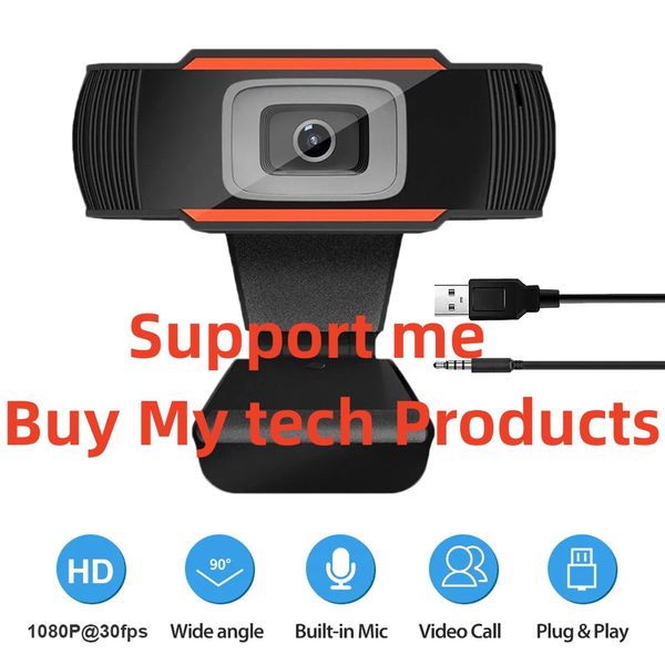 

myytech webcam 480p 720p 1080p full hd web camera streaming video live broadcast camera with stereo digital microphone in retail box
