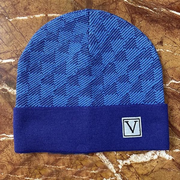 

new style fashion designer hats men luxury women letter beanie fall/winter thermal blue knit hat, Blue;gray
