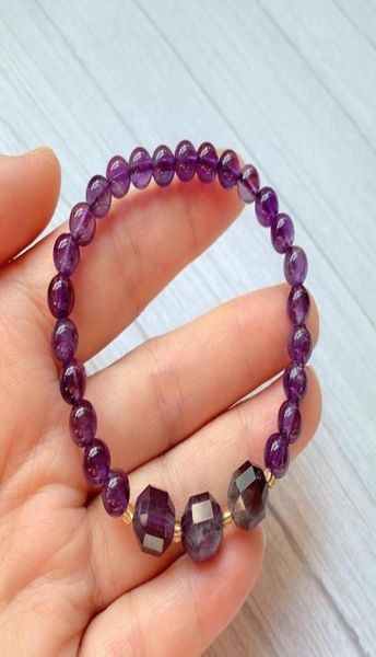 

reiki healing natural gem stone beads strand bracelets faceted ball charms real amethysts pink crystal sodalite quartz beaded str5543296, Black