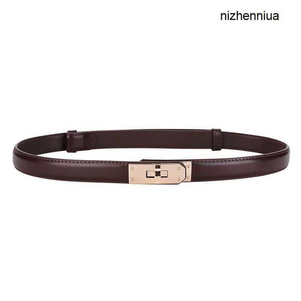 

hermm luxury belt h family adjustable women s cowhide belt buckle versatile dress coat thin waist blocked leather xgy0, Silver