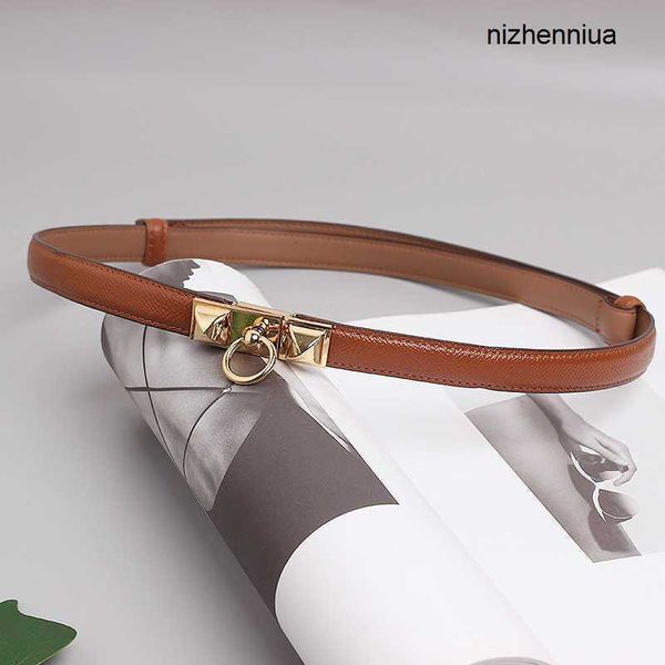 

hermm luxury belt adjustable gold buckle with thin waistband for women s matching suit dress versatile waist closure cowhide small hp8c, Silver