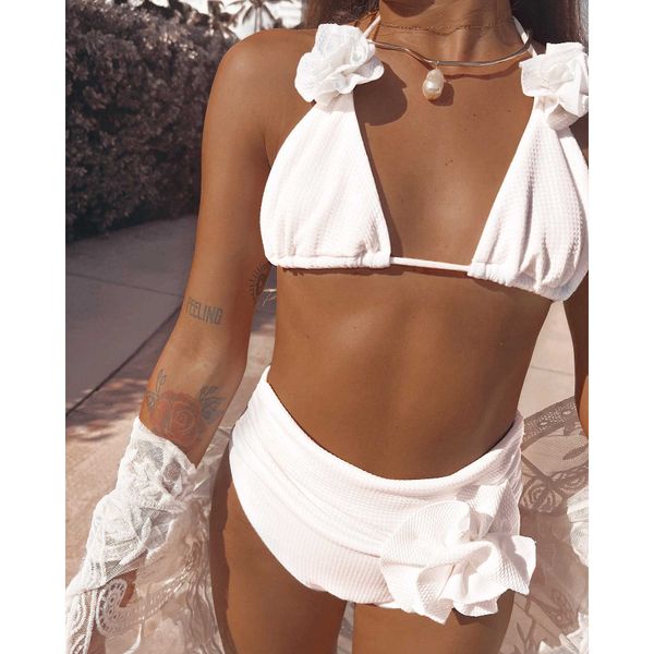 

women's swimwear mesh high waist swimwear women swimsuit 2023 bikini v neck bikinis set bathing suit new leaf print biquini maillot de, White;black