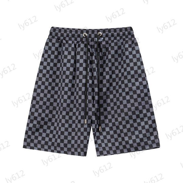 

fashion mens shorts designer spring summer classic loose casual luxury plaid patchwork print design pure cotton waist beach pants male short, White;black