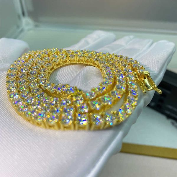 

pass test 3mm 4mm 5mm 6mm 925 sterling silver vvs moissanite diamond tennis chain iced out men women tennis chain necklace