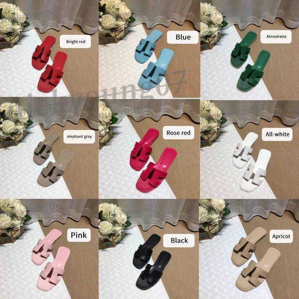 

designer slippers summer flat bottom h letter sandal slipper flip flops luxury flat solid outdoor beach sandals y23, Black