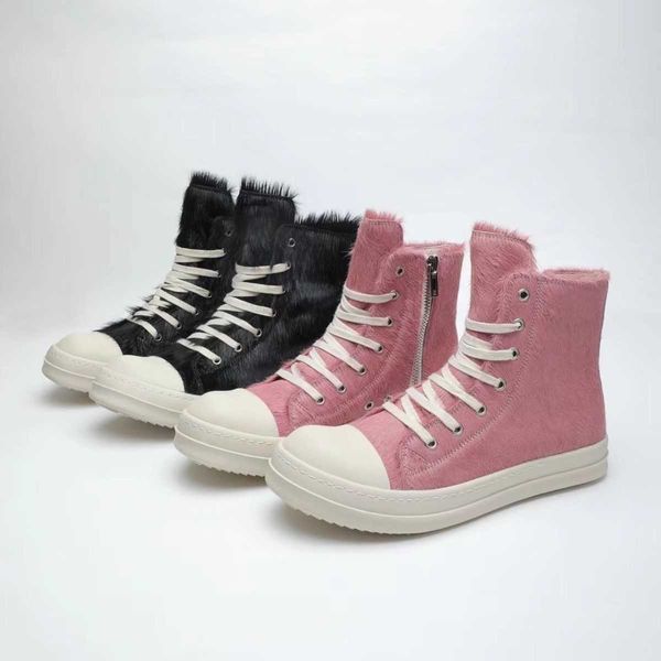 

round owens casual shoes ricks ro ro horse hair high shoes rick genuine leather street fashion trendy shoes casual board shoes owens for bot