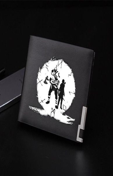 

anime printing men women purse pu leather short wallet clips card holder money bag for teens students 20211435366, Black