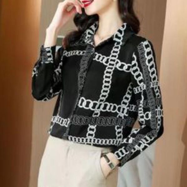 

women's blouses & shirts designer fashion classic summer new plaid t-shirt plus size casual long sleeve top, White