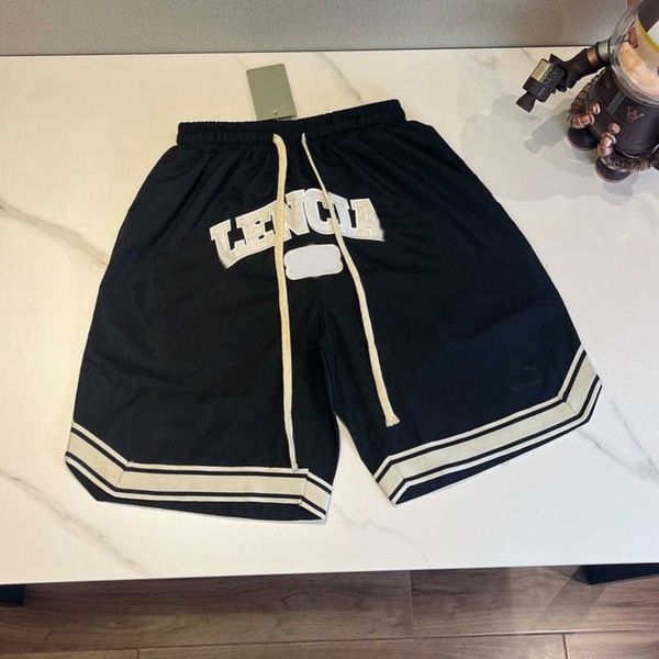 

summer loose beach pants mens embroidered shorts hip hop spotpants designer shorts quick drying breathable sweatpants, White;black