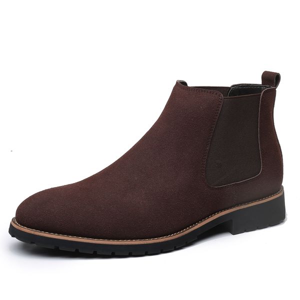 

man formal high men boots mens chelsea boots cowboy british boots big size 39-48 dropshipping, Black